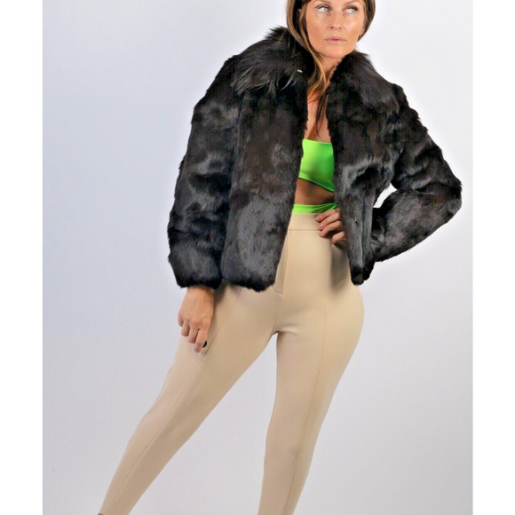 Vintage Burgundy Brown Rabbit and Goat Fur WInter Dino Ricco Coat Jacket Size M - Picture 8 of 8